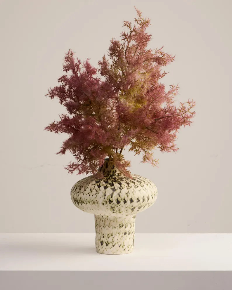 Artificial Textured Stem – Dusty Pink Fluffy Foliage - Etsy | Etsy (US)