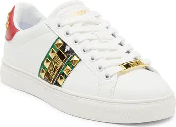Roberto Cavalli Snake Embossed Pyramid Stud Tennis Shoe (Women) | Nordstromrack | Nordstrom Rack