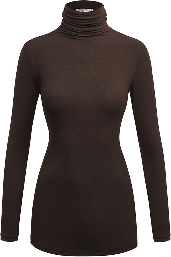 Lock and Love Women's Lightweight Long Sleeve Cozy Stylilsh Turtleneck Top Pullover Sweater | Amazon (US)