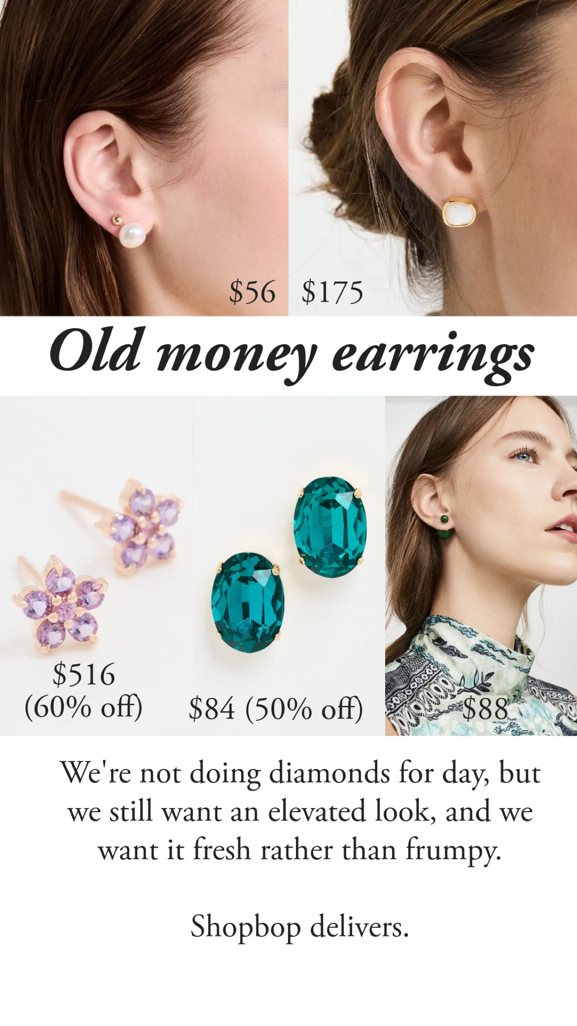 In the old money aesthetic, diamonds are reserved for evening. In keeping with this tradition, I rounded up some beautiful finds from Shopbop.

They look fresh rather than overly prim, and they deliver on quality materials: freshwater pearl, mother of pearl, gold vermeil. 

My favorites are the 14k petite round floral studs in pink sapphire. I have been in love with the floral setting since inheriting similar rings from my grandmother. 

#LTKfindsunder100 #LTKstyletip #LTKworkwear