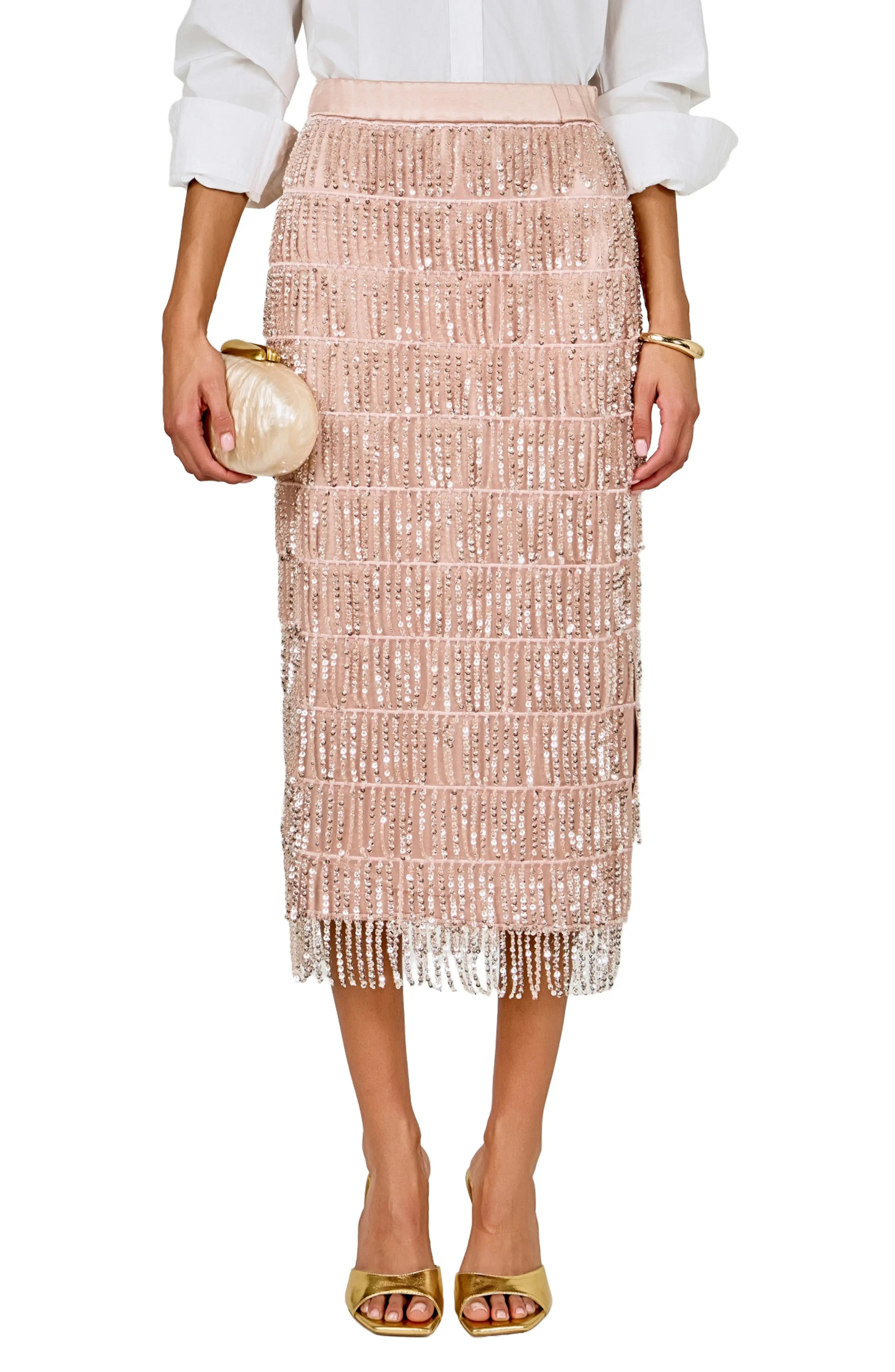 Endless Rose Sequin Tassel Midi Skirt (Women) | Nordstrom | Nordstrom