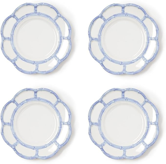 Two's Company French Blue Bamboo Touch Salad Plates, 8.75-Inch, Set of 4 | Amazon (US)