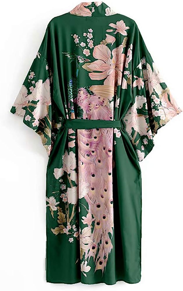 Applesauce - 838B - Plus Size Women's Kimono Long Robe - Boho Floral (One-Size fits most US 1X 2X... | Amazon (US)
