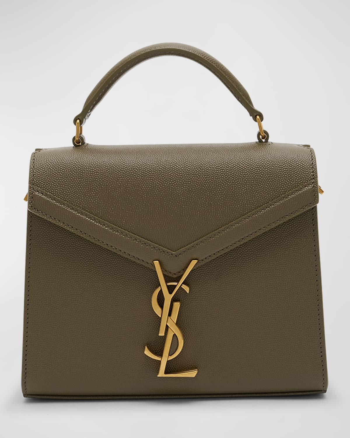 Cassandra Mini YSL Top Handle Crossbody Bag in Grained Leather | Neiman Marcus