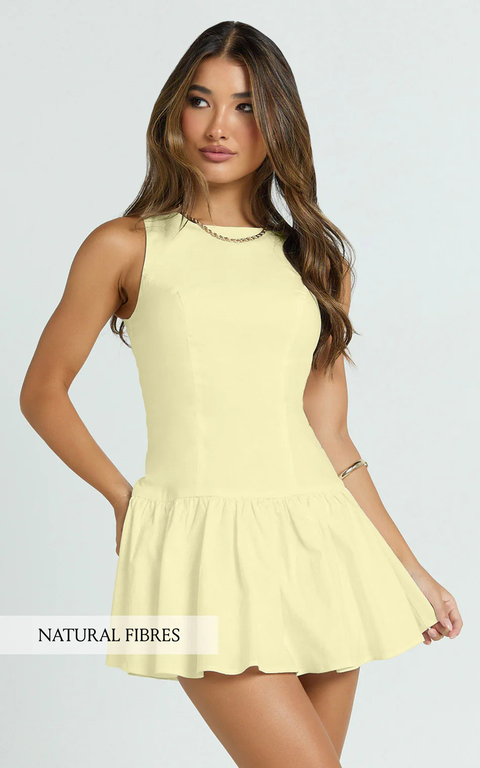 Boat Neck Drop Waist Shift Dress in Butter Yellow | Showpo (US, UK & Europe)