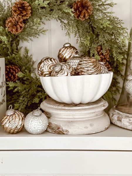 Cozy Christmas decor!! Tip: fill a bowl with ornaments to set on a shelf, coffee table, entry table, & more. 


#LTKhome #LTKSeasonal #LTKHoliday