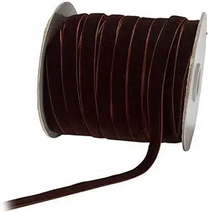 May Arts 3/8-Inch Wide Ribbon, Brown Velvet | Amazon (US)
