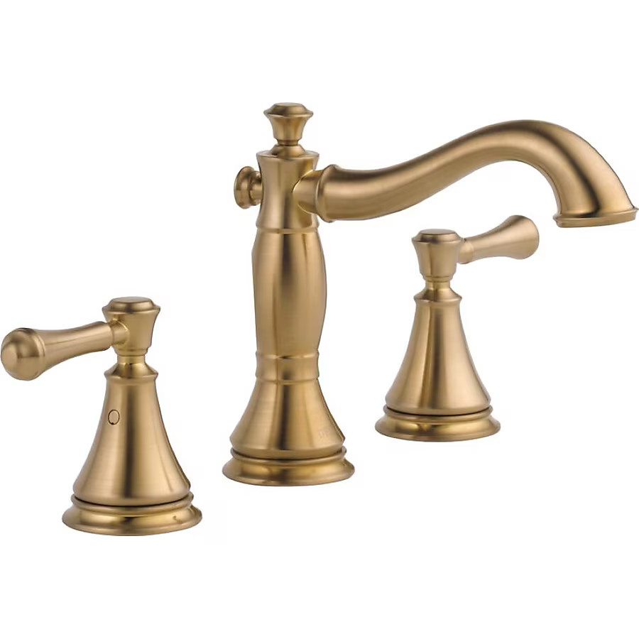 Delta Cassidy Champagne Bronze Widespread 2-handle WaterSense Low-arc Residential Handle Bathroom... | Lowe's