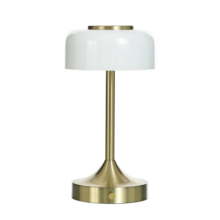 Better Homes & Gardens Portable Milk Glass Table Lamp, Rechargeable | Walmart (US)