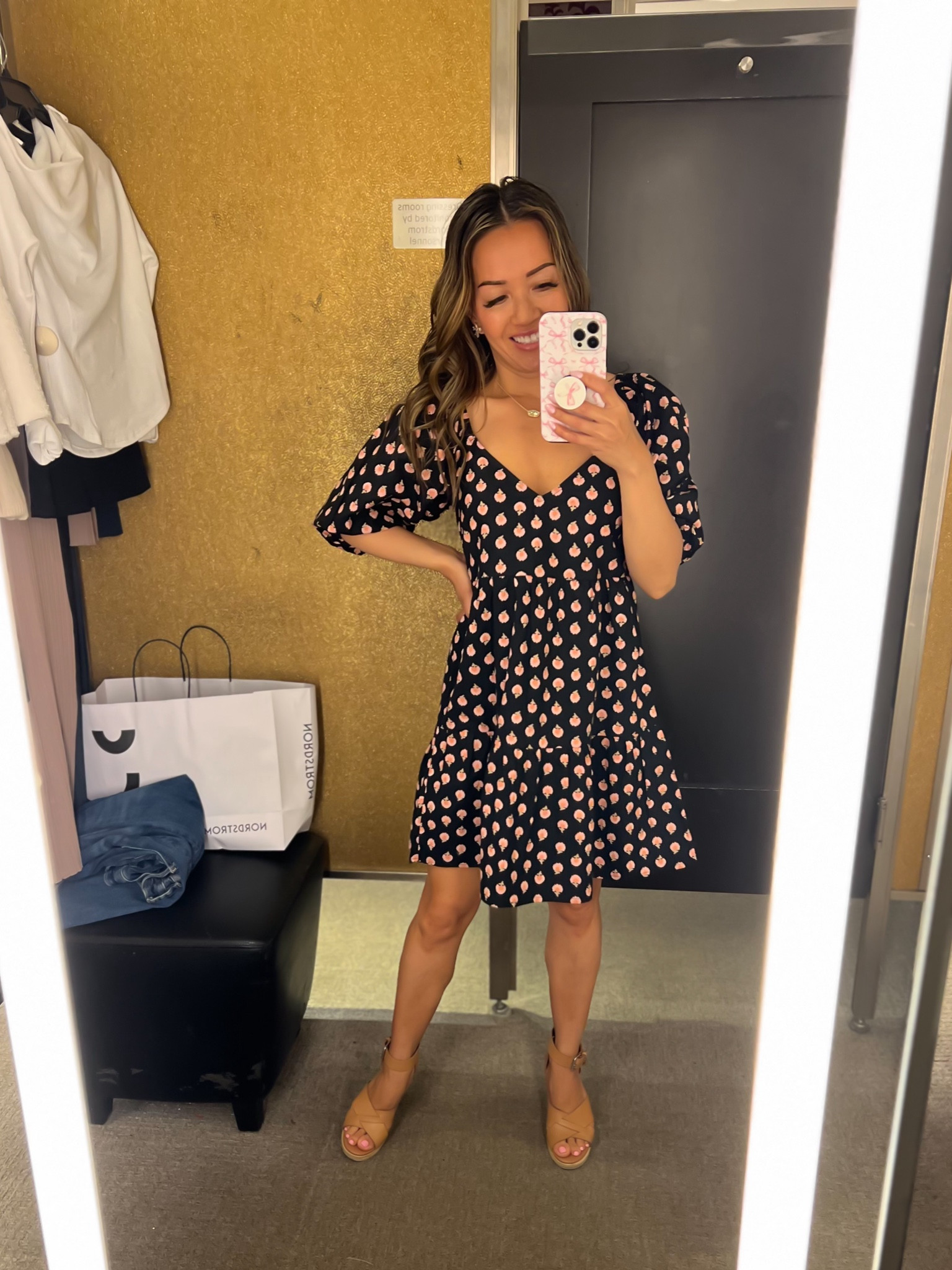 floral cotton sundress under $54 

trying on XS

Runs large 

#LTKFindsUnder50 #LTKxNSale #LTKSummerSales