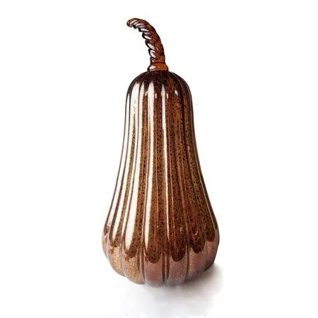 Kanstar Brown Gourd Mercury Glass Pumpkin Lantern Decorative Pumpkins Decor Fall Decorations Led Timer Candles Battery Operated 15inch | Walmart (US)