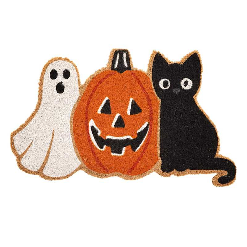 Ghost, Jack-o'-Lantern, & Cat Trio Coir Mat, 18x30 | At Home