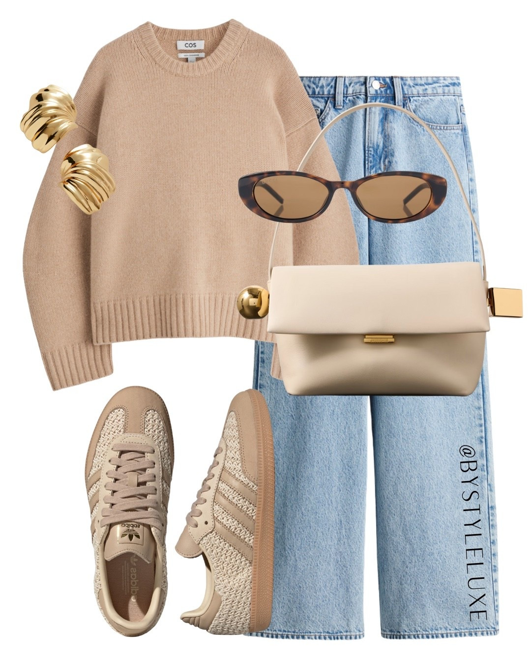 WEEKEND LOOK - styling light blue denim jeans with an oversized knit and neutral crochet Sambas for the perfect weekend look

#adidsasamba #autumnoutfit #jeans 

#LTKautumn #LTKbag #LTKshoes