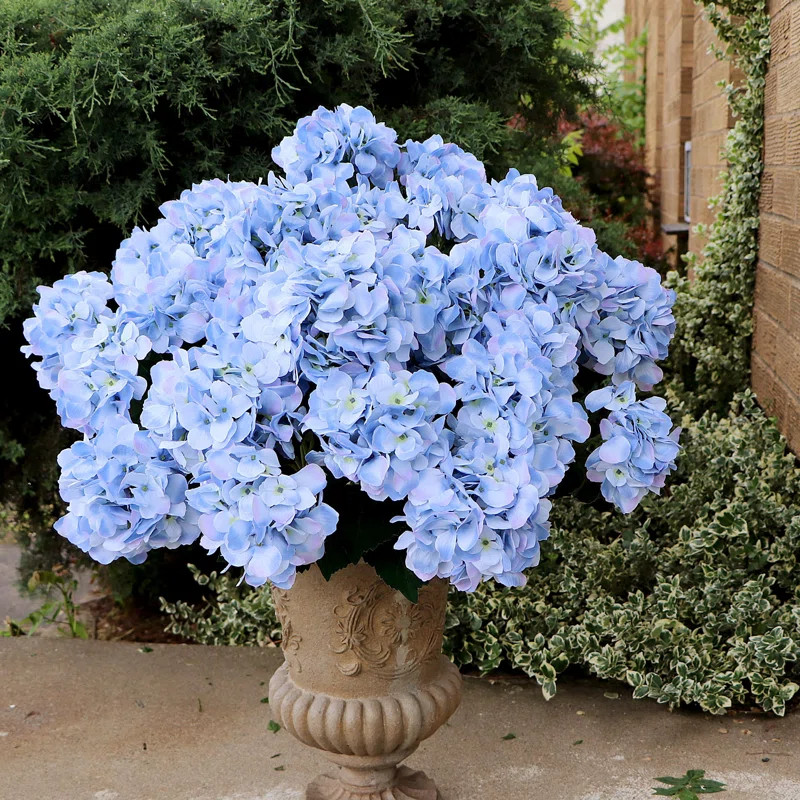 20" Hydrangea Bush with 7 Flowers - Realistic Faux Hydrangea for Home or Office Decor | Wayfair North America