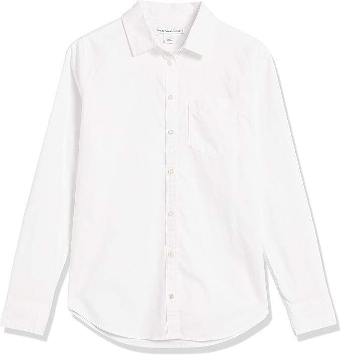 Amazon Essentials Women's Classic-Fit Long-Sleeve Button-Down Poplin Shirt | Amazon (US)