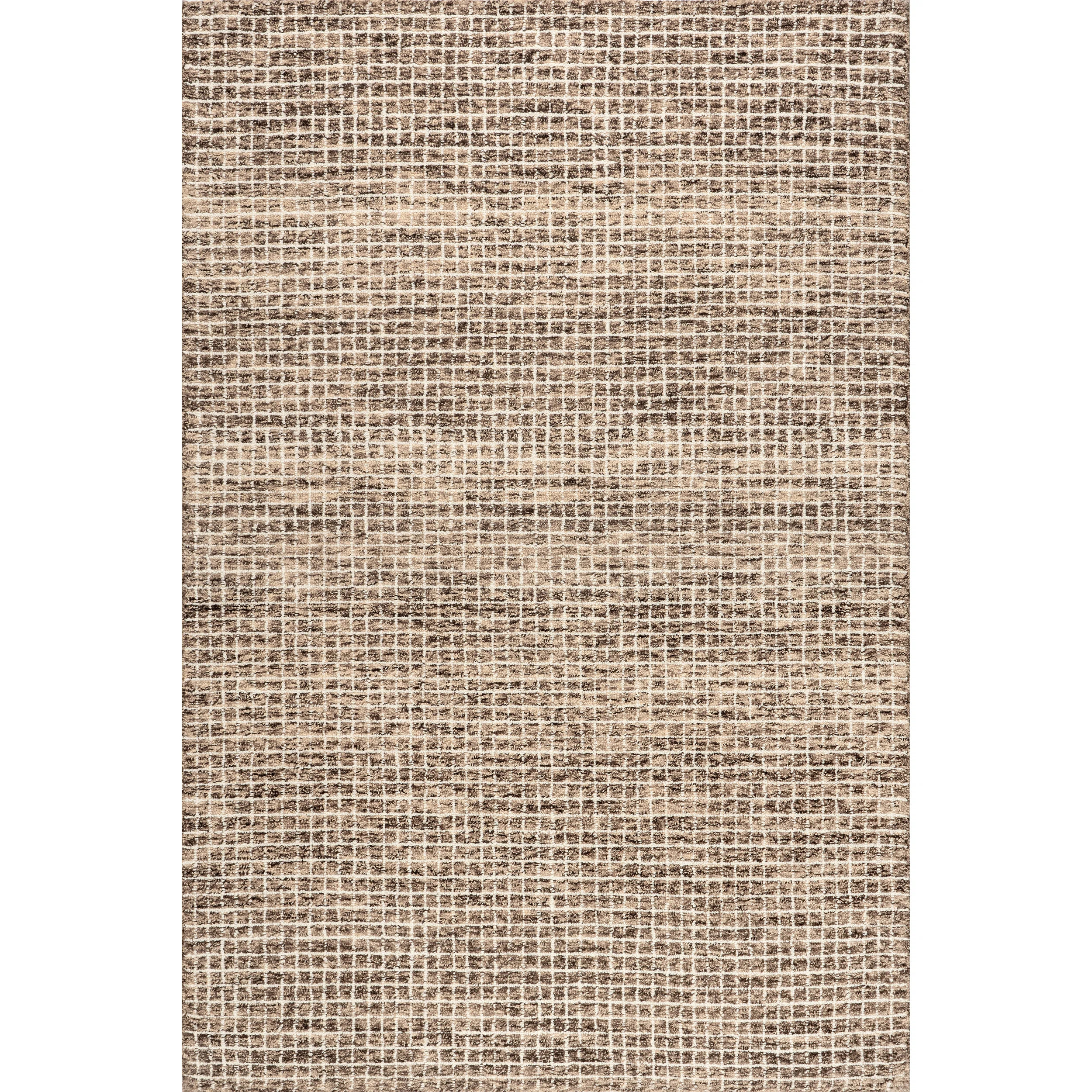 Arvin Olano x Rugs USA Melrose Checked Wool Brown Area Rug | Wayfair North America