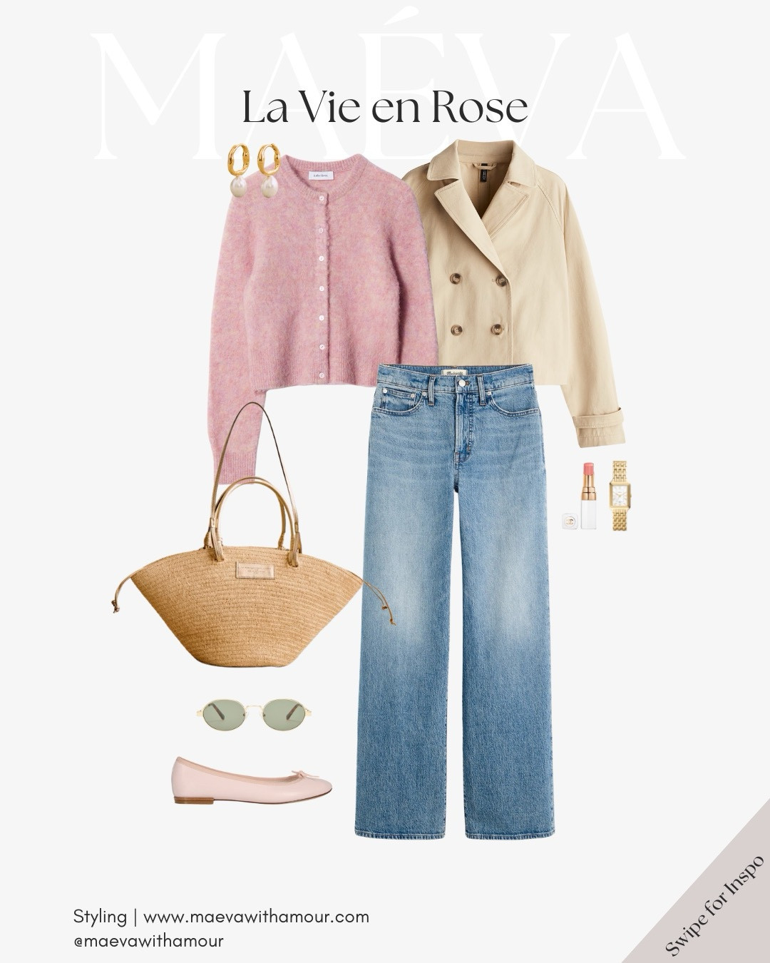 Soft pinks, timeless neutrals, and effortless elegance! 🌸 Whether you’re strolling through Montmartre or enjoying a coffee at La Maison Rose, this look is all about embracing romance and sophistication! 

❤️ Adore this look? Comment SHOP to receive a DM with the link or head to the link in bio to shop the looks & more!

👉 Save this look for inspiration and follow for more style ideas! 

✨ Discover French-inspired style and chic wardrobe tips daily, designed to elevate your everyday fashion!

With Amour, M.

#springstyle #effortlesschic #springcolors #parisianstyle #SpringFashion #OOTDInspo #flowers #outfitinspo #parisoutfit #spring 

#LTKSeasonal #LTKStyleTip #LTKTravel
