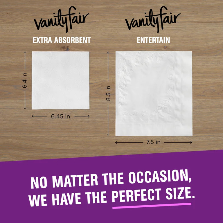 Vanity Fair Extra Absorbent Disposable White Napkins (80 Count) | Walmart (US)