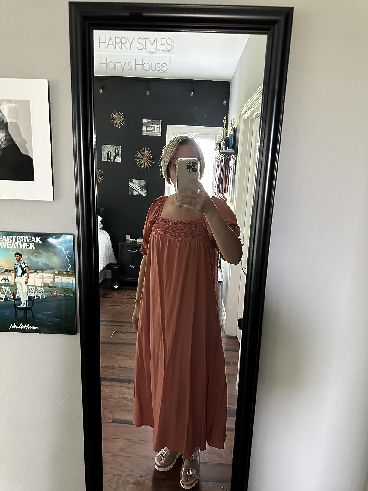 KIRUNDO Women 2024 Summer Maxi Dress Casual Loose Puff Sleeve Square Neck Maternity Flowy Long Be... | Amazon (US)