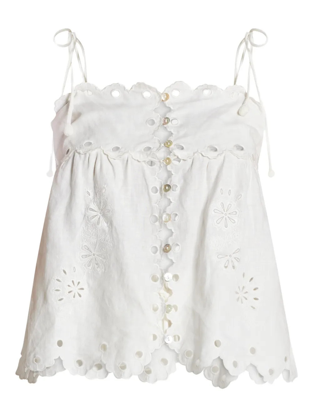 FARM Rio cut-out detail top - White | Farfetch Global