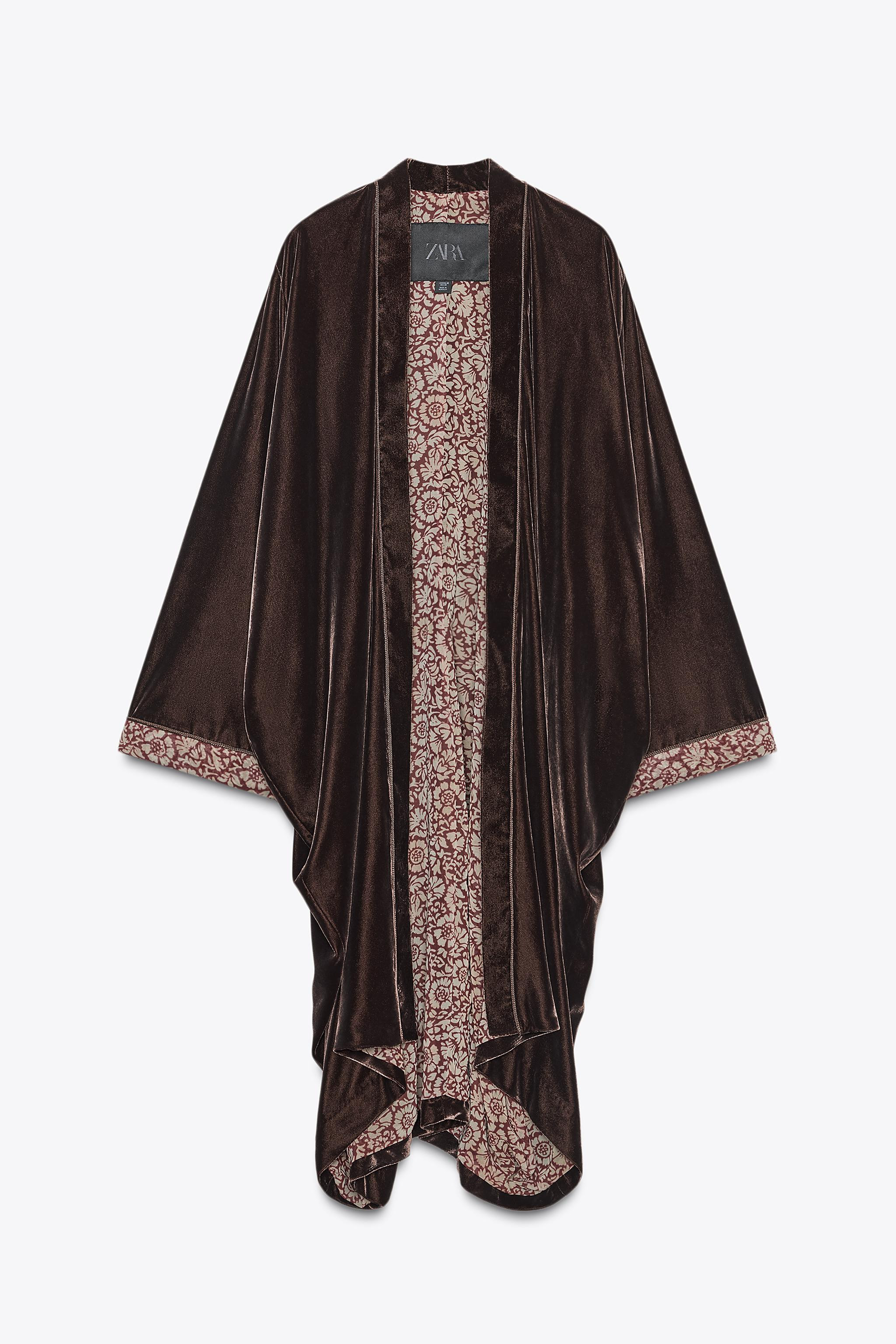 ZW COLLECTION VELVET KIMONO | Zara US