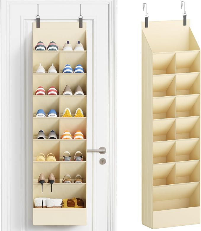 Lifewit 8 Tier Over the Door Shoe Organizer with 15 Large Deep Pockets, Fabric Hanging Shoes Shel... | Amazon (US)