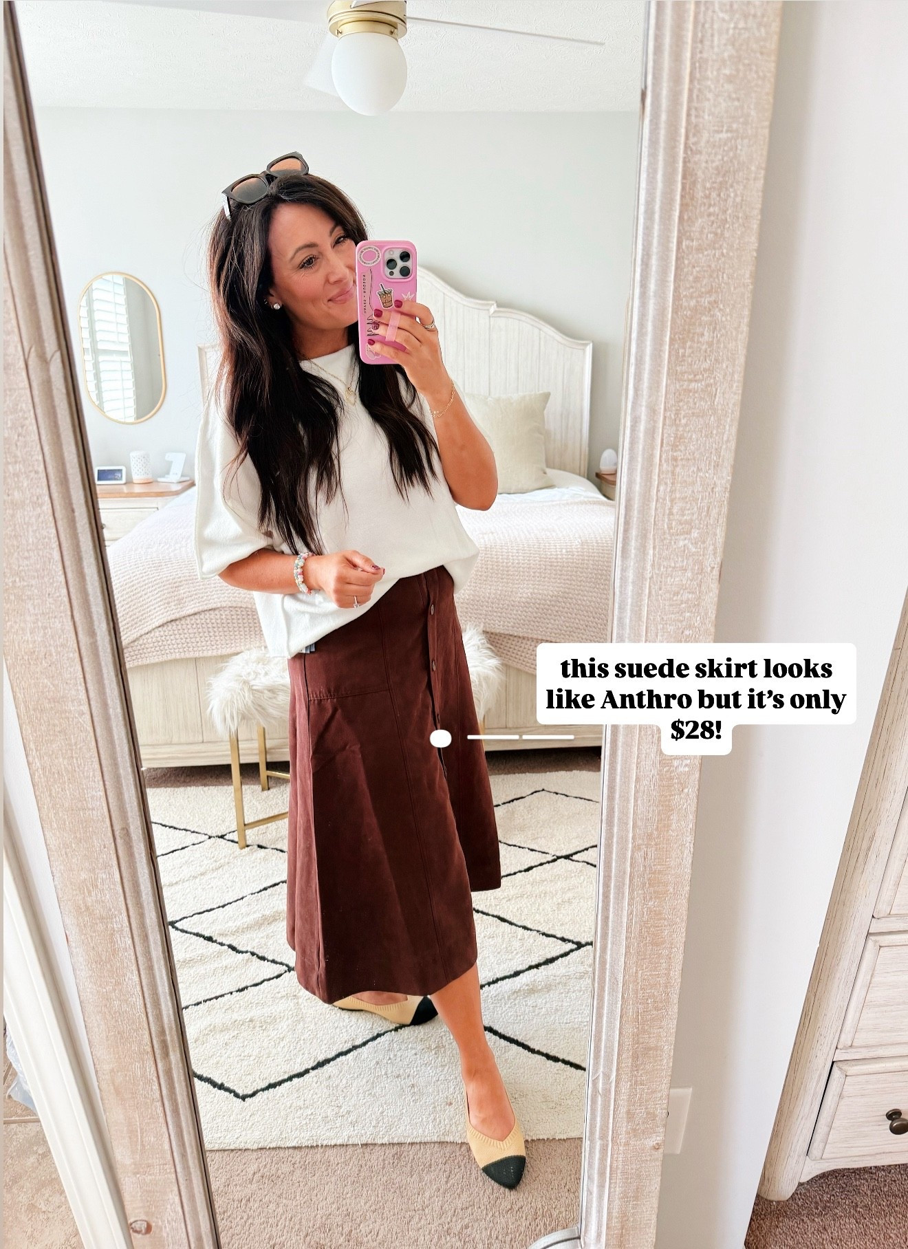 • medium tee
• size 8 skirt 

#LTKStyleTip #LTKFindsUnder50 #LTKSaleAlert