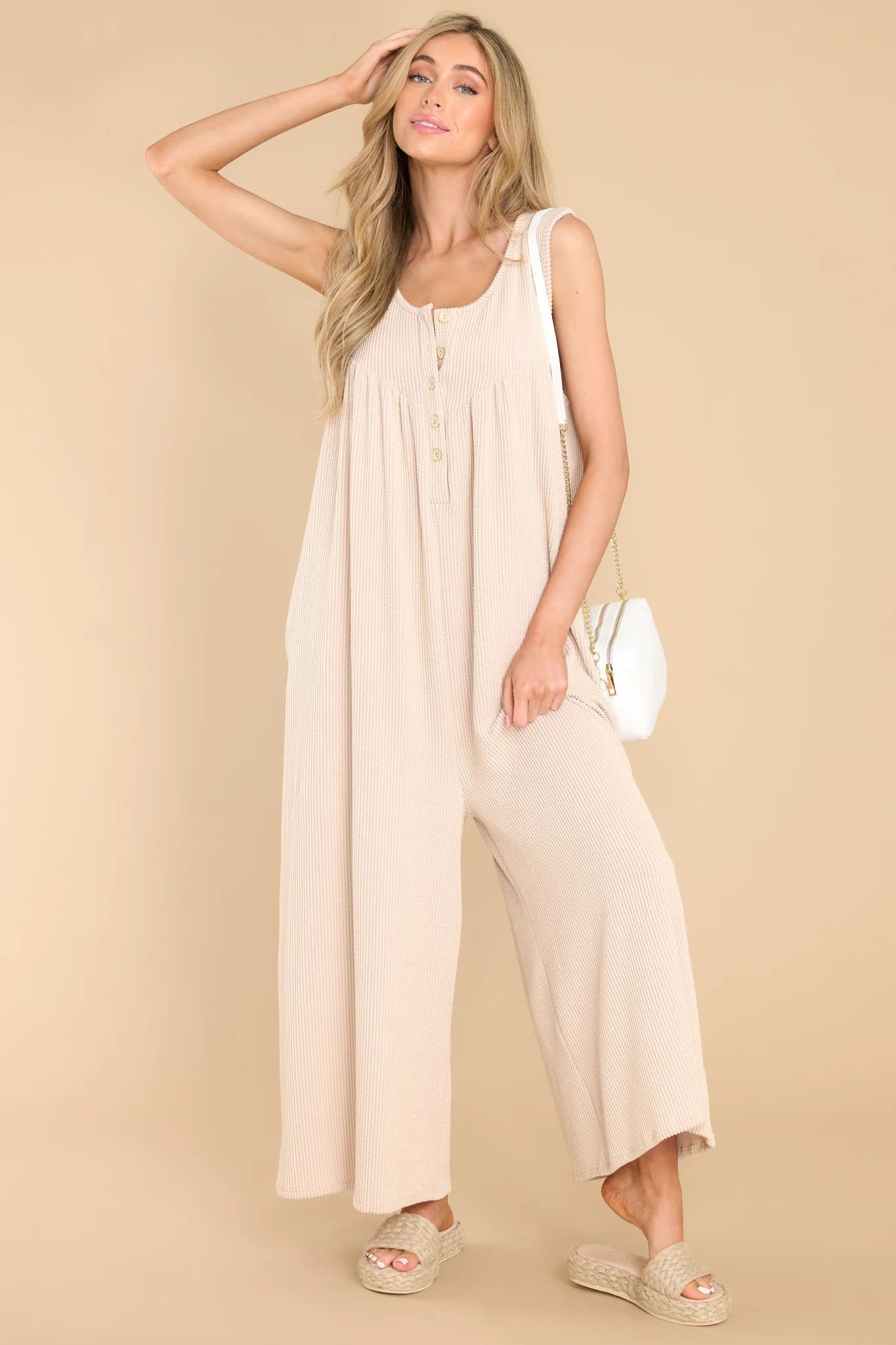 Classic And Timeless Taupe Jumpsuit | Red Dress 
