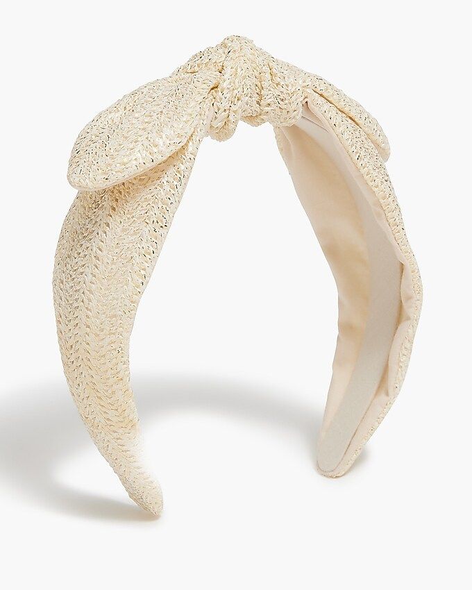 Girls' faux-raffia bow headband | J.Crew Factory