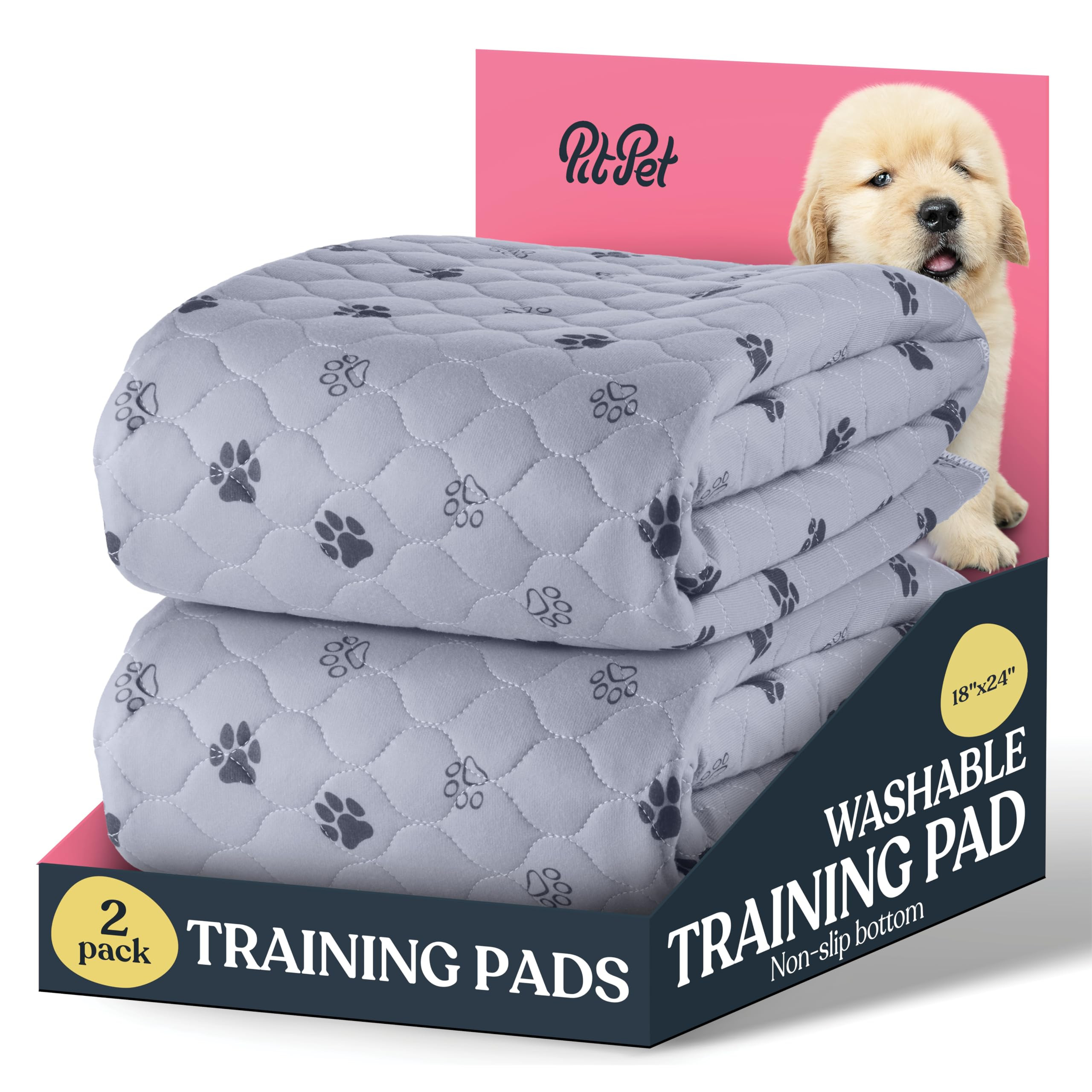 Super Absorbent Washable Pee Pads for Dogs - 2-Pack Superior Reusable Puppy Pads Pet Training Pad... | Amazon (US)