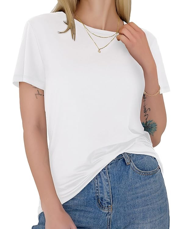 GAYHAY T-Shirts for Women - Short Sleeve Basic Tees Soft Crew Neck Trendy Summer Tops for Casual ... | Amazon (US)