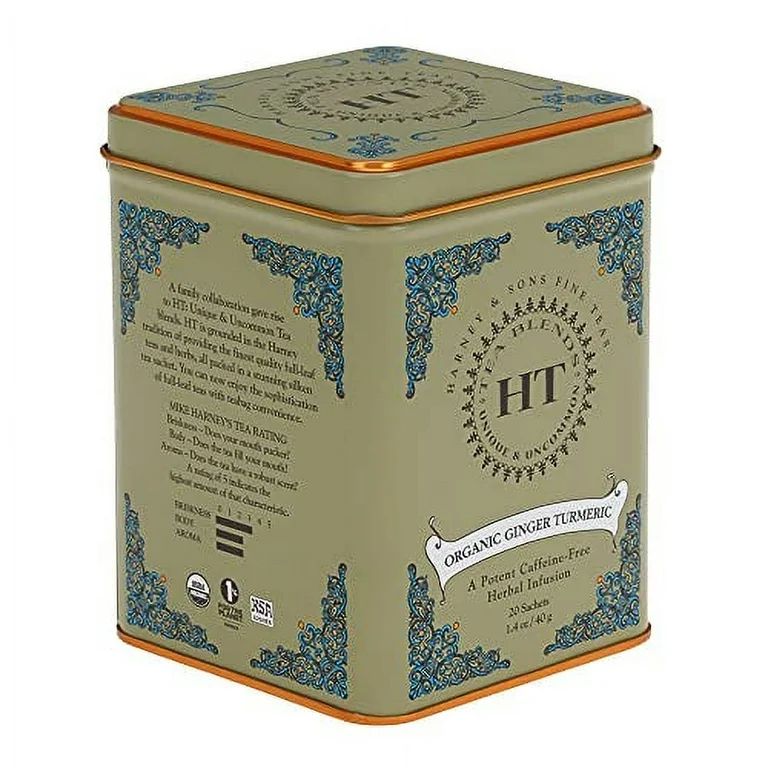 Harney & Sons HT Organic Ginger Turmeric Tea, 20 Sachets of Soothing Ginger Turmeric Tea - Walmar... | Walmart (US)