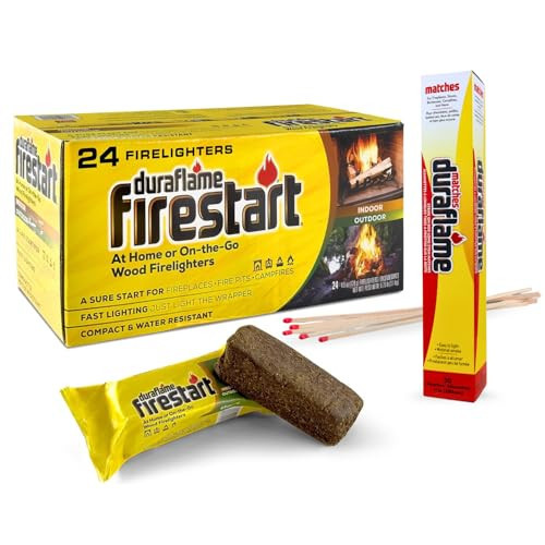 Duraflame Firestarters with Long Stick Matches – Easy-to-Light, Clean-Burning Fireplace & Outdoor Fire Essentials (Firestart 24 Pack) | Amazon (US)
