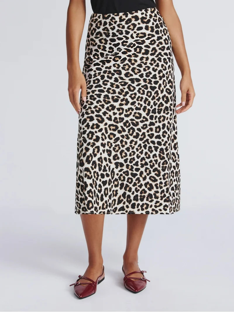 Time and Tru Women's Midi Pull On Slip Skirt, Sizes XS-XXXL | Walmart (US)