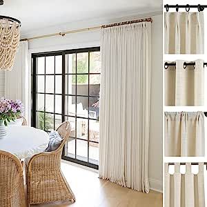 TWOPAGES Liz Linen Curtain Linen Drapery Panel for Living Room Bedroom Patio Door (Custom) 1 Pane... | Amazon (US)