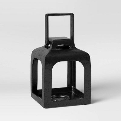 6.5" x 5" Aluminum Cast Metal Pillar Outdoor Lantern Black - Smith & Hawken™ | Target