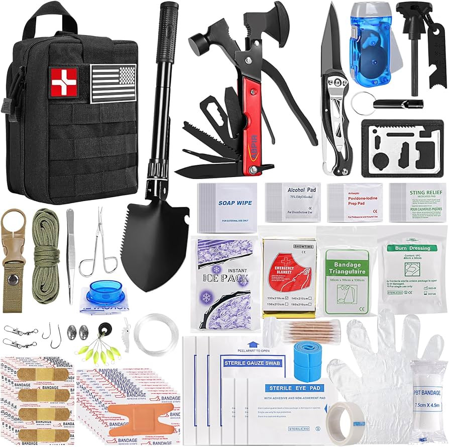 Survival Kit, 200 in 1, Gifts for Men Women Teenagers, Upgraded Survival First Aid Kit, Practical... | Amazon (US)