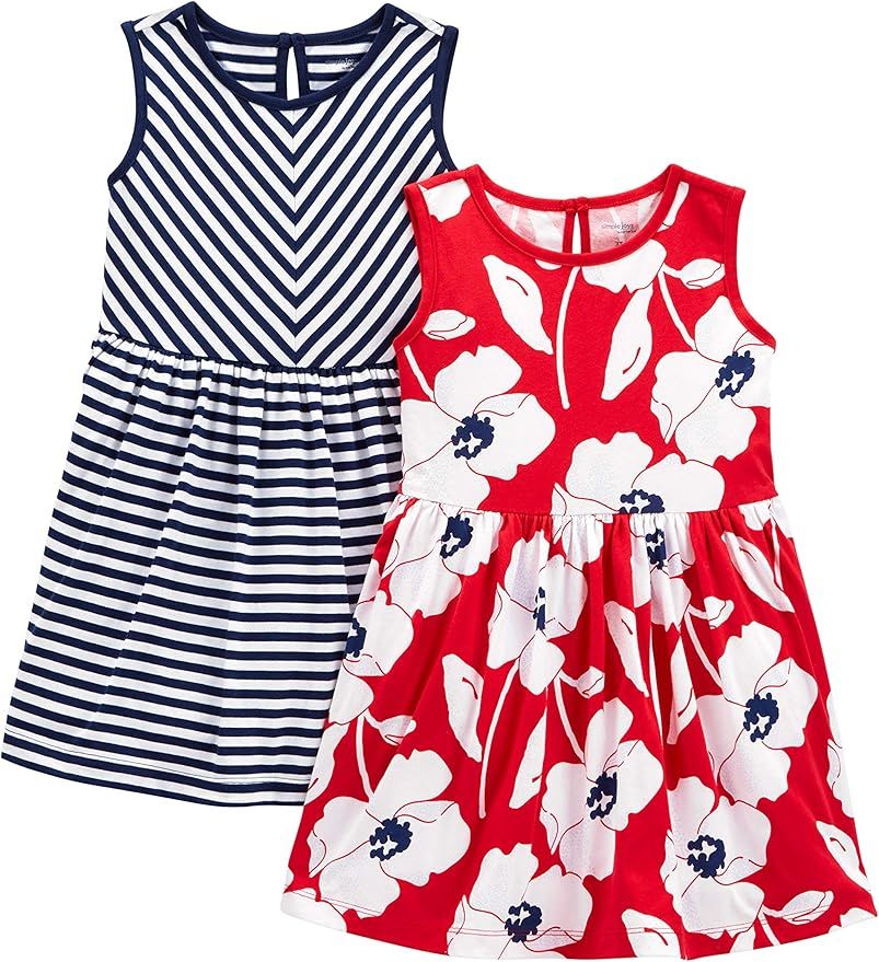 Simple Joys by Carter's Toddlers and Baby Girls' Short-Sleeve and Sleeveless Dress Sets, Pack of ... | Amazon (US)