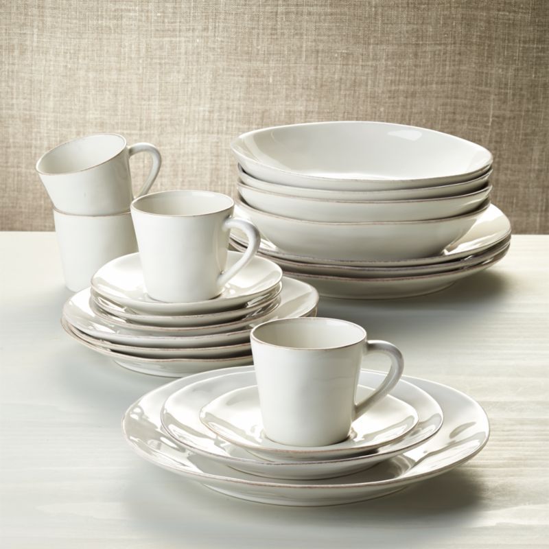 Marin White 20-Piece Dinnerware Set + Reviews | Crate and Barrel | Crate & Barrel
