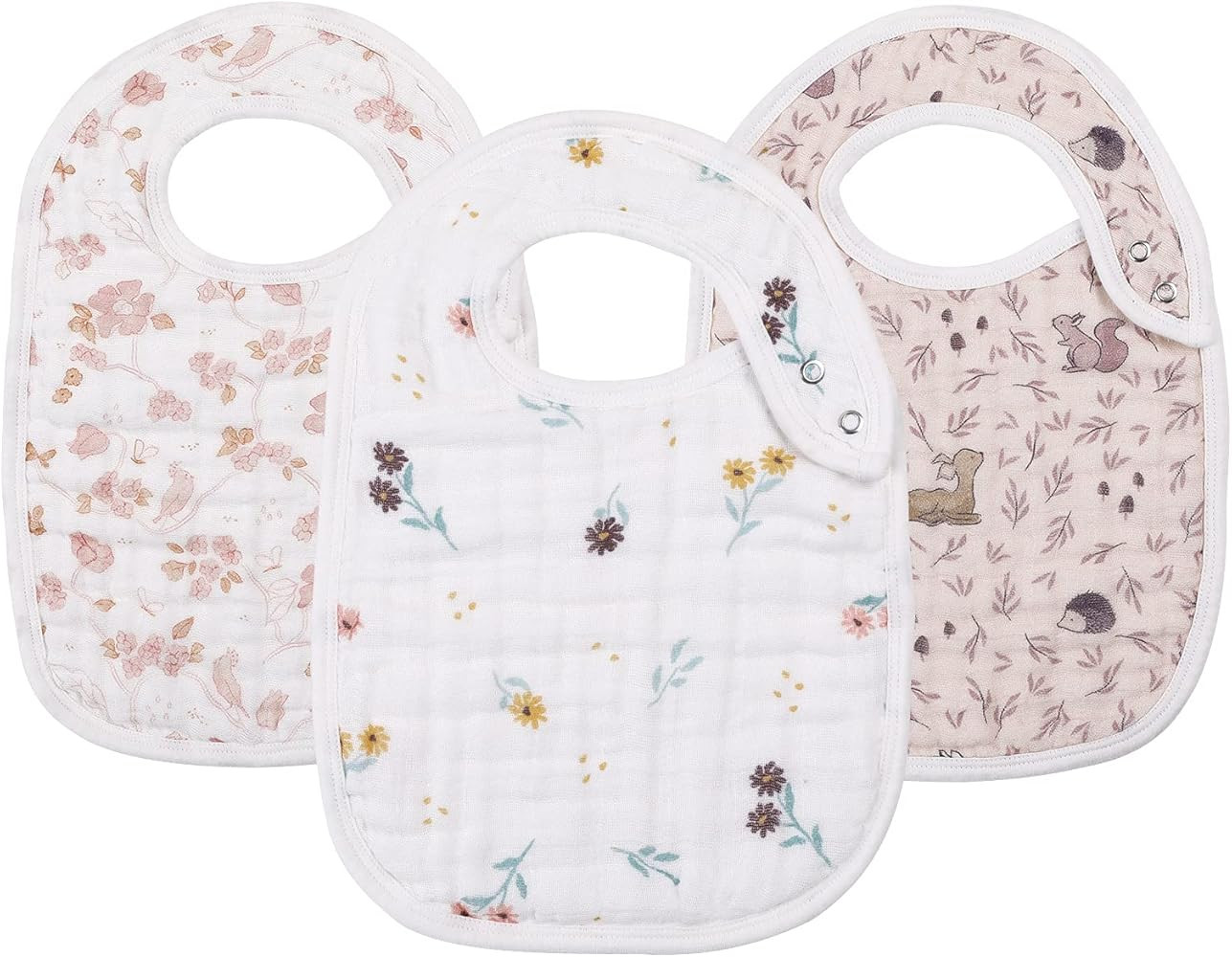 Snap Muslin Bibs for Boys &Girls,3-Pack Baby Bibs for Infants,Newborns and Toddlers,100% Cotton M... | Amazon (US)