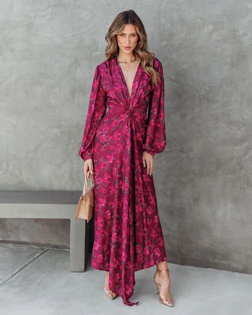 Stefania Floral Twist Front Maxi Dress | VICI Collection