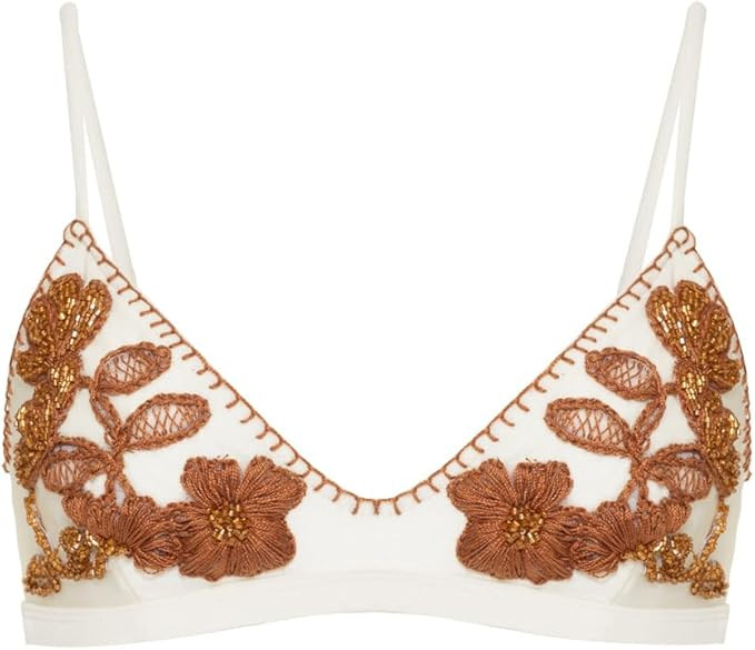 Amazon.com: PATBO, Embroidered Bikini Top, M, Off White : Clothing, Shoes & Jewelry | Amazon (US)