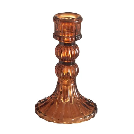 The Pioneer Woman Brown Glass Candleholder, Large | Walmart (US)