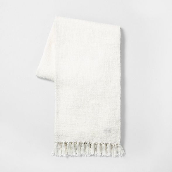 Knotted Fringe Throw Blanket White - Hearth & Hand™ with Magnolia | Target