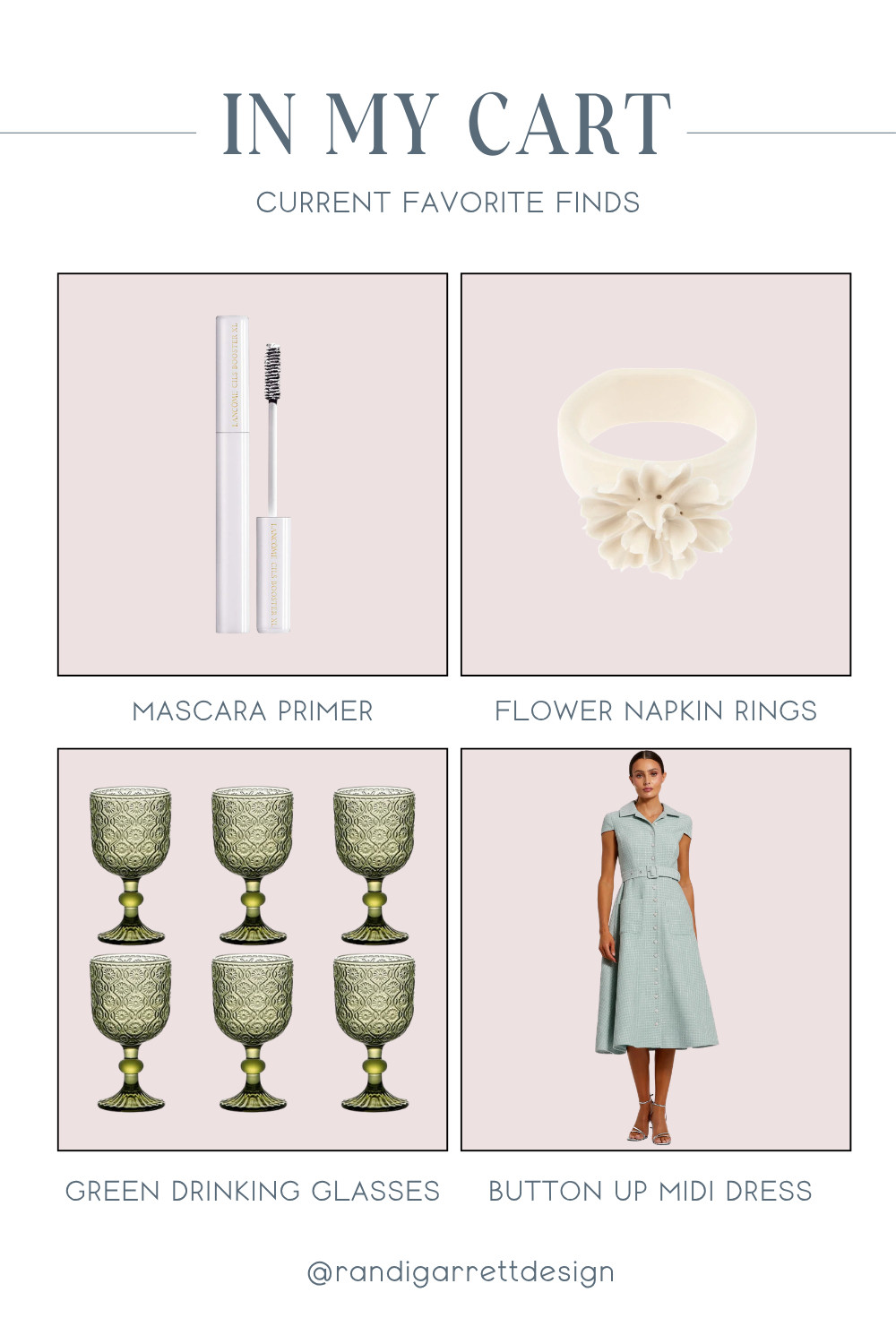 Here are a few new items I’ve added to cart recently! With Easter coming up there's lots to do between planning outfits, table settings, and more!

I love this midi dress and the color is stunning! These green drinking glasses and ceramic flower napkin rings each come in sets and would be great additions at the table.  

 #LTKootd #LTKHome #LTKBeauty