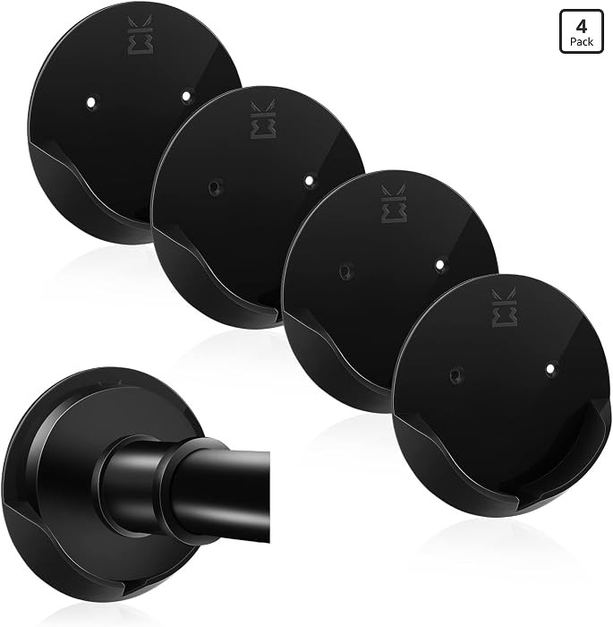 Shower Curtain Rod Holder for Wall \u2013 Adhesive Bathroom Tension Rod Retainer with Wide Bracke... | Amazon (US)