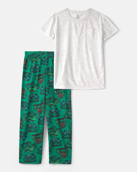 Boys Monster Truck Loose Fit 2-Piece Pajama Set - Grey/Green | Carter's Inc
