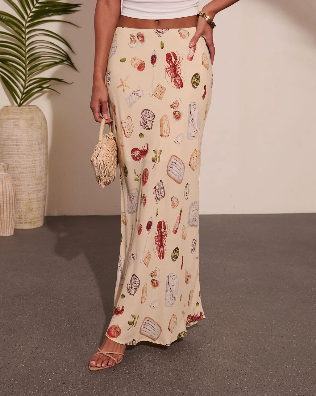 Coastal Fresh Novelty Print Maxi Skirt | VICI