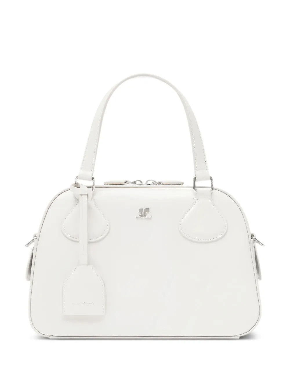 logo plaque leather bowling bag | Farfetch Global