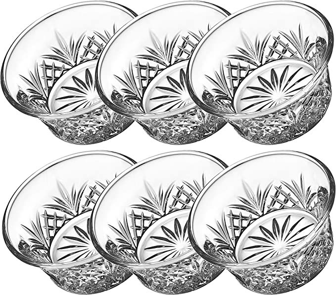 Godinger Bowl Set - Mini Crystal Prep, Dip, Dessert, Bar Dish Bowls - Set of 6, 2oz | Amazon (US)